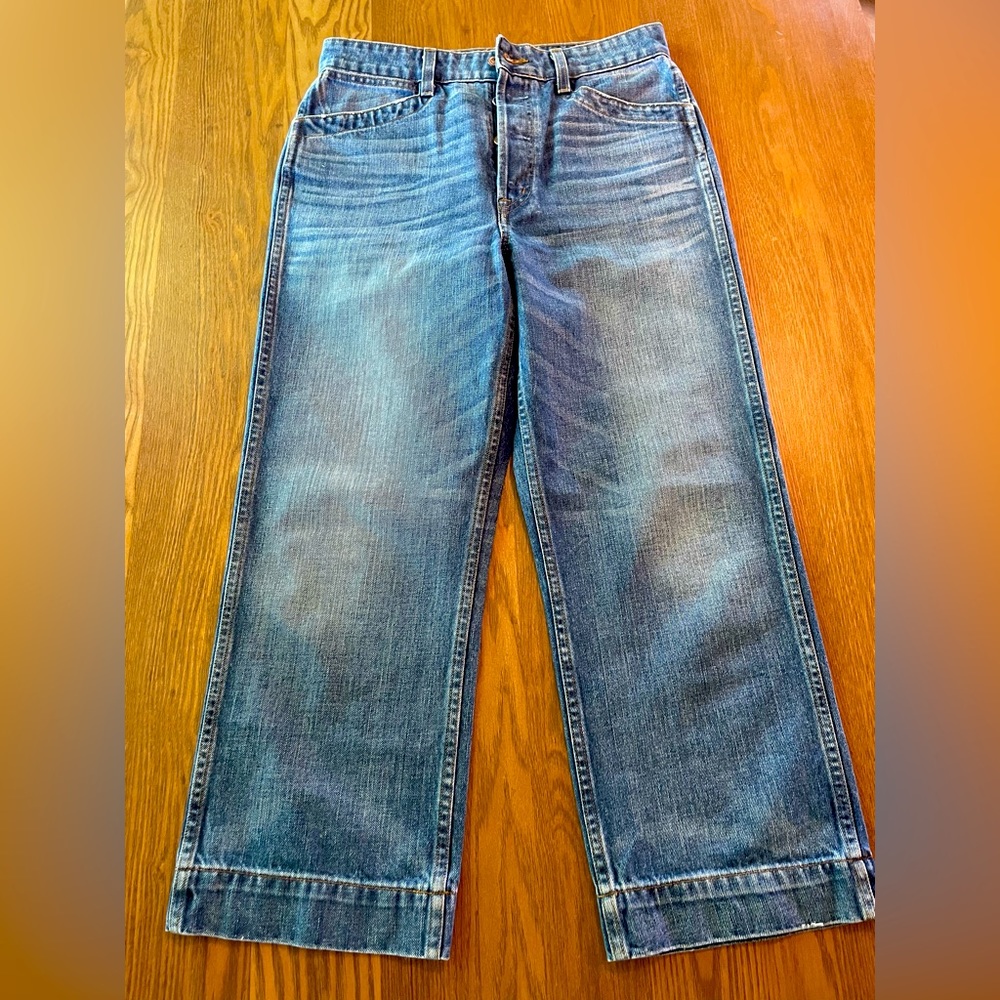Rare J. Crew Point Sur slim high rise crop jeans. Size 28.